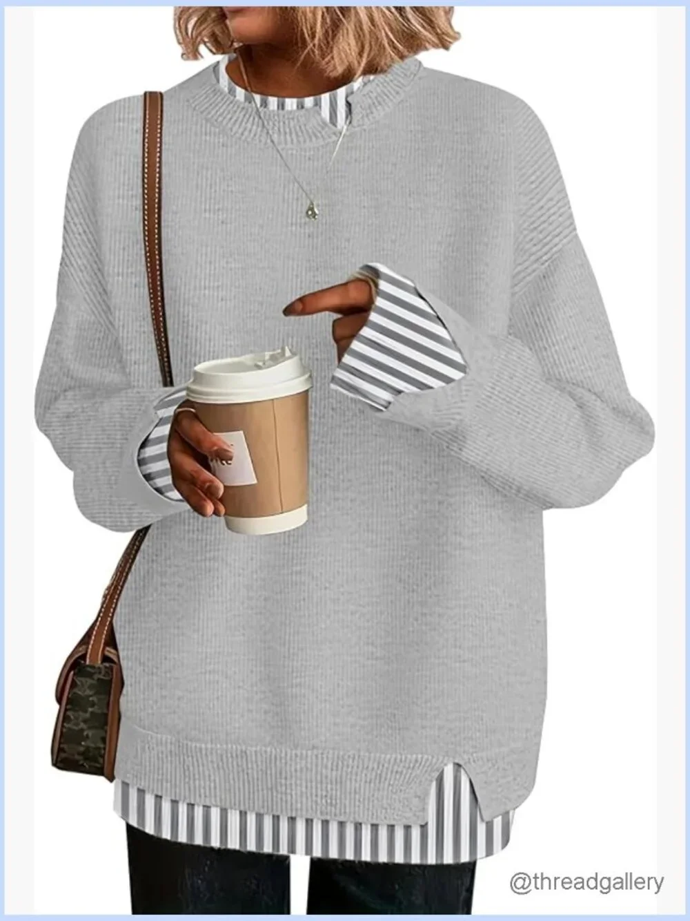 Womens Cowboy Chic Knit Pullover Sweater Long Sleeve Cozy Fall Outfit